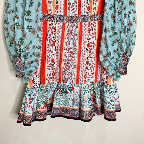 Alice + Olivia Raya Mandarin Collar Mini Dress (Sz 4) Paloma Floral Print - Picture 9 of 16